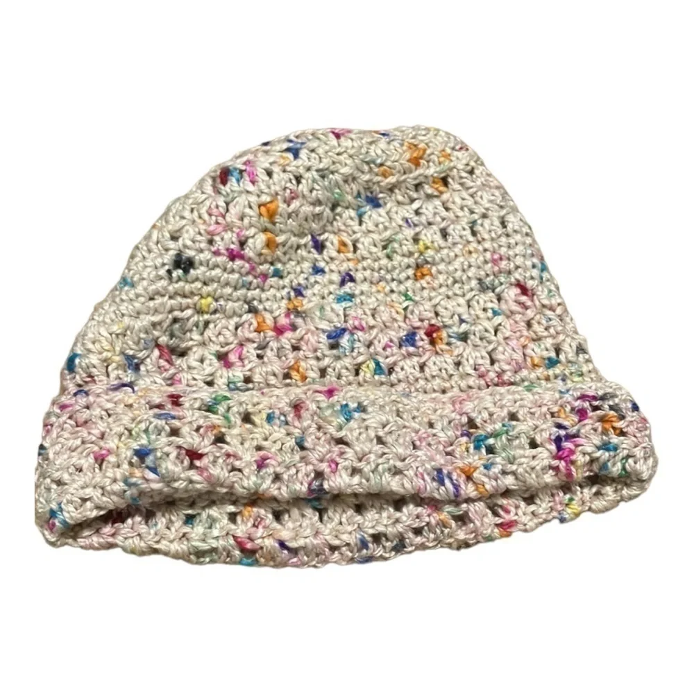 𝅺2 Silk NEW baby hand crocheted caps-14 and 15 inch head circumference